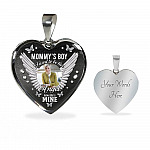 Personalized Photo Mommy Boy's I Used to Be Her Angel Now She Is Mine Memorial Heart Necklace - Bangle - Memorial Gifts