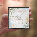 To A Truly Inspiring Fighter You Aren't Alone Nobody Fights Alone Cancer Patient Gift Love Knot Necklace