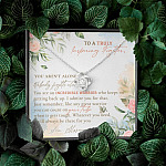 To A Truly Inspiring Fighter You Aren't Alone Nobody Fights Alone Cancer Patient Gift Love Knot Necklace