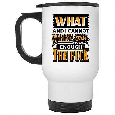 14 oz. White Travel Mug