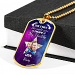 Personalized Photo The Stars The Night You Became My Daddy Dog Tag Pendant Necklace
