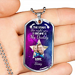 Personalized Photo The Stars The Night You Became My Daddy Dog Tag Pendant Necklace