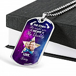 Personalized Photo The Stars The Night You Became My Daddy Dog Tag Pendant Necklace