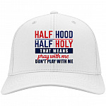 half cap, White, Twill Cap