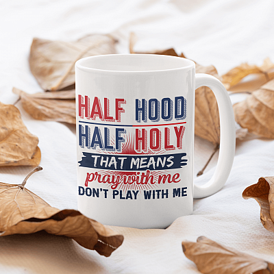 Half Hood Half Holy Ceramic Coffee Mug - Beer Stein - Water Bottle - Color Changing Mug