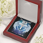 Happy Father's Day in Heaven Dad Your Guiding Hand Will Remain Sympathy Gifts Artisan Crafted Cross Necklace