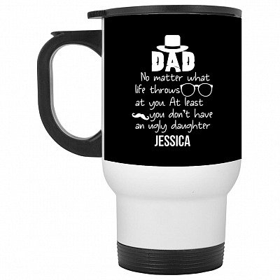 14 oz. White Travel Mug