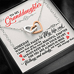 To My Granddaughter Someday When the Pages of My Life End Keep Me in Your Heart Interlocking Hearts Pendant Necklace