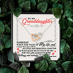 To My Granddaughter Someday When the Pages of My Life End Keep Me in Your Heart Interlocking Hearts Pendant Necklace