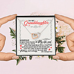 To My Granddaughter Someday When the Pages of My Life End Keep Me in Your Heart Interlocking Hearts Pendant Necklace