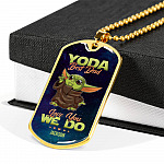 Personalized Yoda Best Dad Love You We Do Baby Yoda Dad Gifts Dog Tag Pendant Necklace