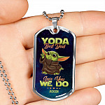 Personalized Yoda Best Dad Love You We Do Baby Yoda Dad Gifts Dog Tag Pendant Necklace
