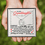 To My Granddaughter Someday When the Pages of My Life End Keep Me in Your Heart Forever Love Pendant Necklace