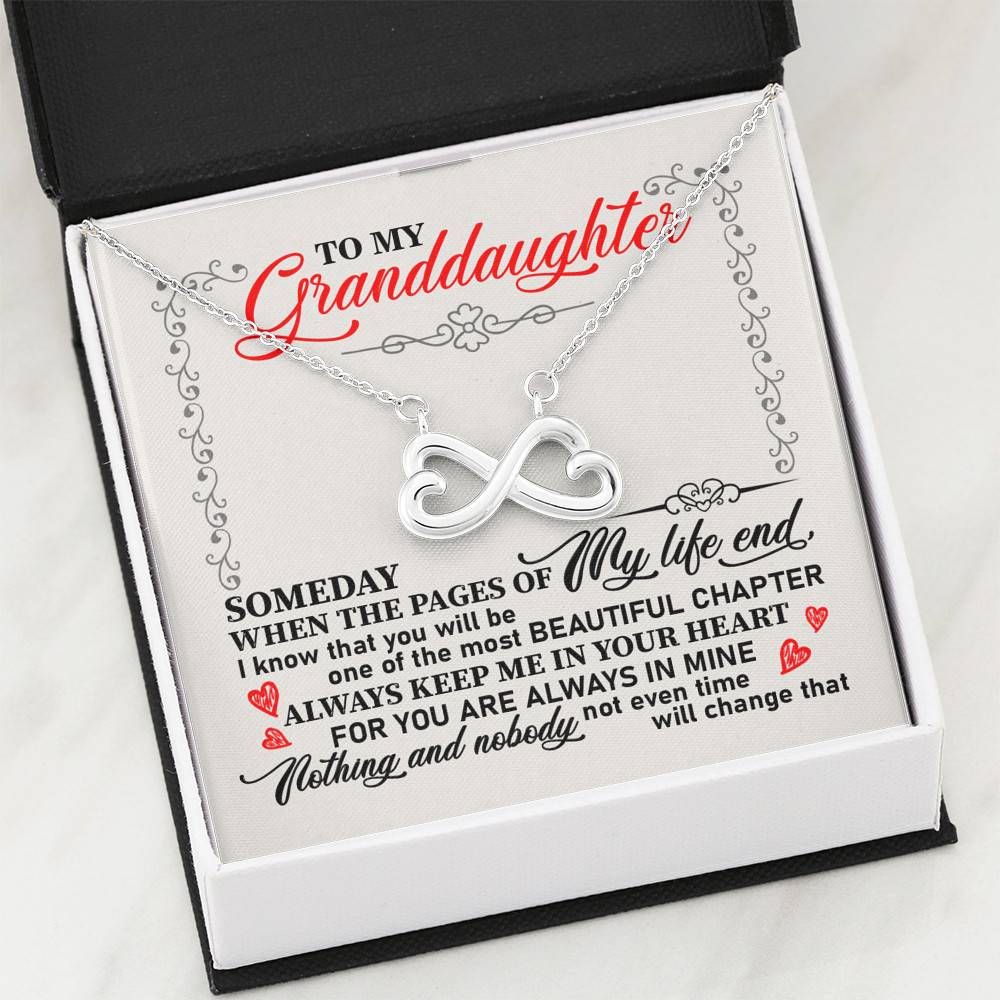 Gifts To My Granddaughter Someday When the Pages of My Life End Infinity Hearts Pendant Necklace