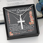 Personalized May Your Future Be Bright And Full Of Opportunities Artisan Crafted Cross Necklace