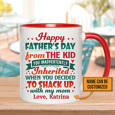 Alternative view of Personalized Happy Father's Day From The Kid You Inadvertently Inherited Accent Mug