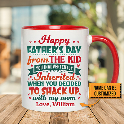 Personalized Happy Father's Day From The Kid You Inadvertently Inherited Accent Mug
