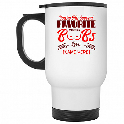 14 oz. White Travel Mug