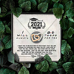 Class Of 2021 i Will Be There For You Interlocking Hearts Pendant Necklace - Graduation Gift For Her