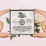 Class Of 2021 i Will Be There For You Interlocking Hearts Pendant Necklace - Graduation Gift For Her