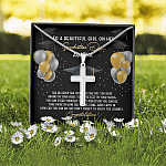 Personalized She Believed She Could So She Did Artisan Crafted Cross Necklace