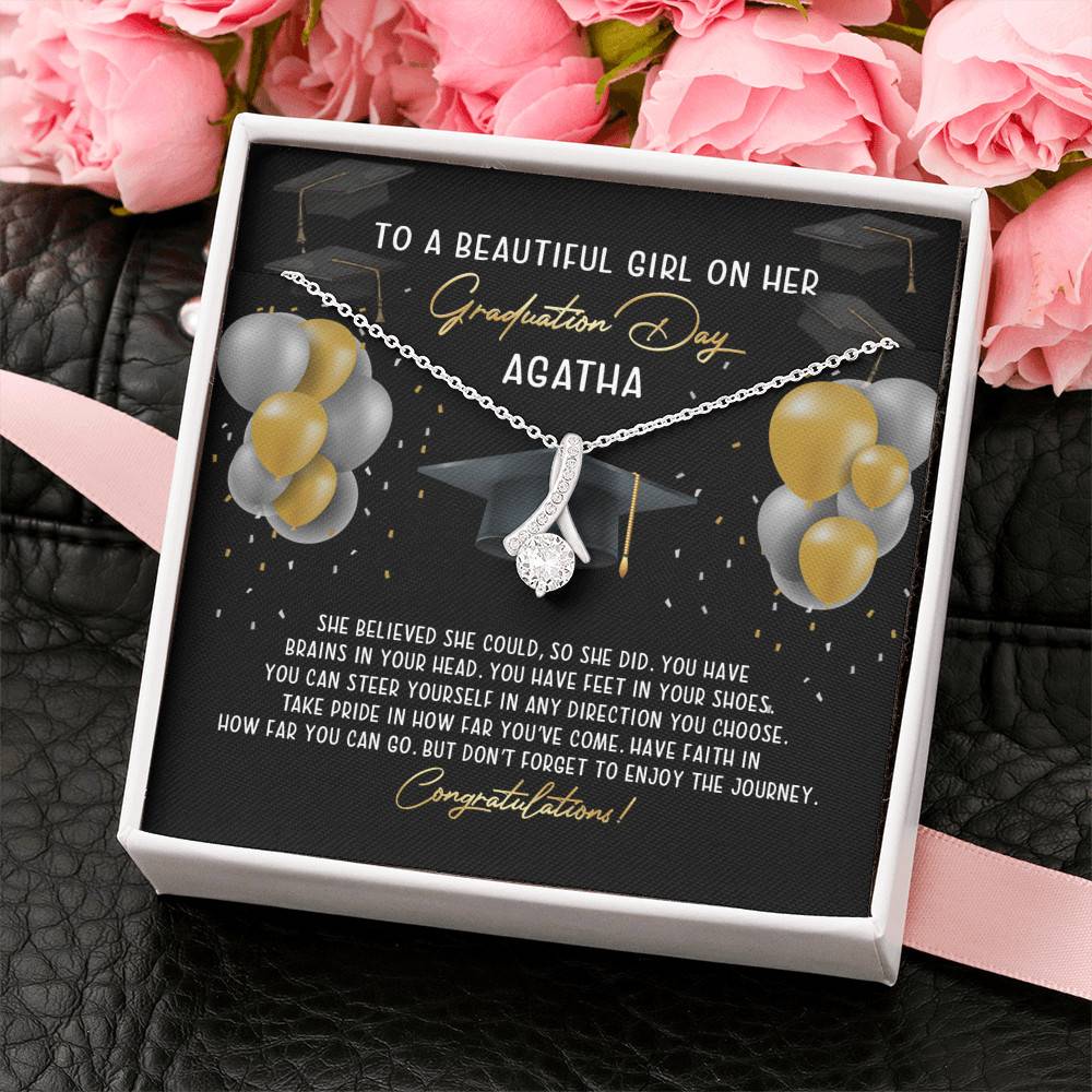 Personalized She Believed She Could So She Did Alluring Beauty Necklace