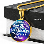 Personalized The Stars The Night You Became My Mommy Circle Pendant Necklace - Bangle