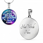 Personalized The Stars The Night You Became My Mommy Circle Pendant Necklace - Bangle