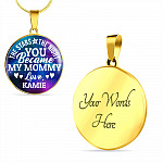 Personalized The Stars The Night You Became My Mommy Circle Pendant Necklace - Bangle