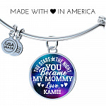 Personalized The Stars The Night You Became My Mommy Circle Pendant Necklace - Bangle