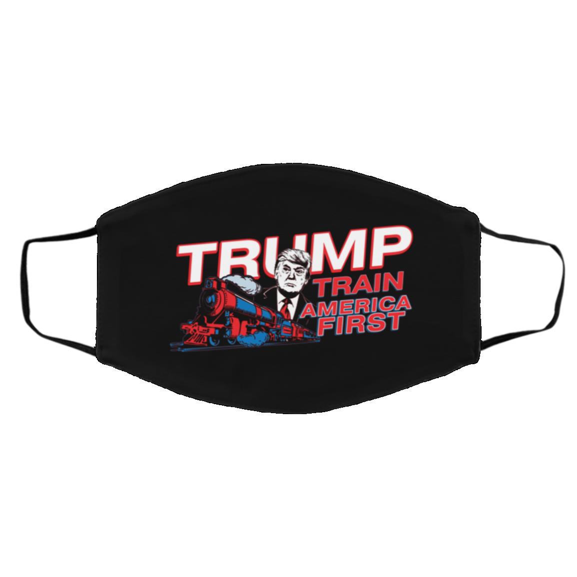 Trump Train America Mask, Black, Cloth Face Cover – Medium/Large Trump Train America Mask, Black, Cloth Face Cover – Medium/Large