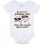 Funny Happy Father's Day Tshirt, White, Baby Onesie - 12 Month