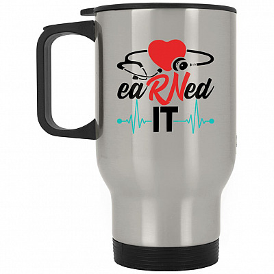 14 oz. Silver Travel Mug