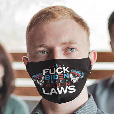 Alternative view of Fuck Biden And His Gun laws Washable Reusable Custom Printed Cloth Face Mask Cover