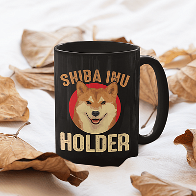 Alternative view of Shiba Inu Holder Coffee Mug - Beer Stein - Water Bottle - Color Changing Mug - Shiba Inu Crypto Mug