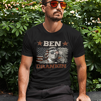 Alternative view of Ben Drankin USA Currency T-Shirt