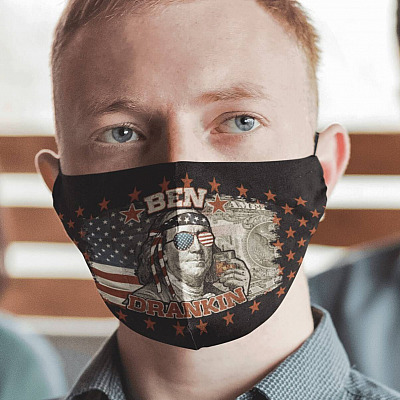 Alternative view of Ben Drankin USA Currency Washable Reusable Custom Printed Cloth Face Mask Cover