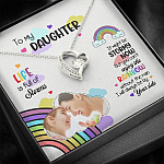 Custom Photo To My Daughter Necklace Ill Always Be by Your Side Forever Love Pendant Necklace