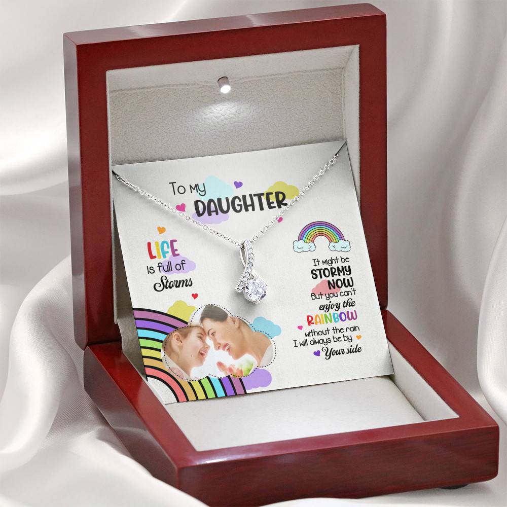 Custom Photo To My Daughter Necklace Ill Always Be by Your Side Alluring Beauty Necklace