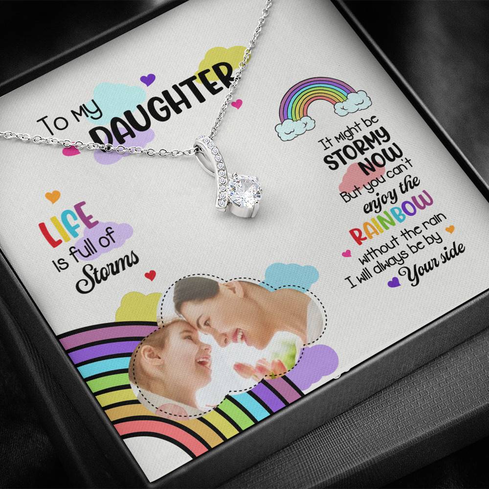 Custom Photo To My Daughter Necklace Ill Always Be by Your Side Alluring Beauty Necklace