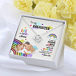 Custom Photo To My Daughter Necklace Ill Always Be by Your Side Love Knot Pendant Necklace