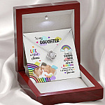 Custom Photo To My Daughter Necklace Ill Always Be by Your Side Love Knot Pendant Necklace