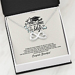 Congratulations Graduation And Now The Limit Is The Sky Graduated Infinity Heart Necklace