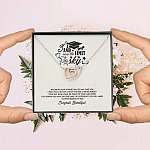 Congratulations Graduation And Now The Limit Is The Sky Graduated Interlocking Hearts Necklace