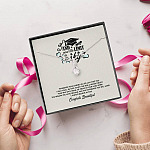 Congratulations Graduation And Now The Limit Is The Sky Graduated Alluring Pendant Necklace