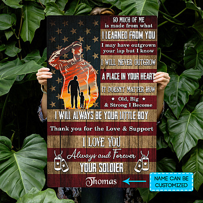 Personalized Soldier To My Dad So Much Of Me Framed Canvas - Unframed Poster - Us Army Soldier Gift For Dad