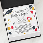 Masters Graduation Never Underestimate a Woman with Masters Degree Infinity Heart Pendant Necklace