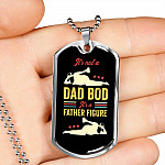 It's Not A Dad Bod It's A Father Figure Funny Father's Day Dog Tag Pendant Necklace