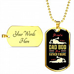 It's Not A Dad Bod It's A Father Figure Funny Father's Day Dog Tag Pendant Necklace