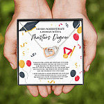 Masters Graduation Never Underestimate a Woman with Masters Degree Interlocking Heart Pendant Necklace